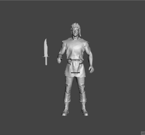ランボー/怒りの脱出 アクションフィギュア。スタローンのキャンバス