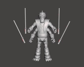 Star Wars Clone Wars General Pong Krell Jedi Master, 3D-tryckt specialbyggd modellfigur (omålad/omonterad).