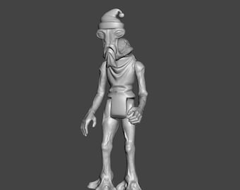 Star Wars, vintage Santa Hammerhead cantina alien, 3D printed custom action figure kit.