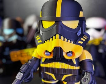 Stormtrooper | Star Wars Inspired 3D Printed - "Steelers" StormChunker |  Removable Helmet-Blaster | 6.75" Tall | Star Wars Fan Gift
