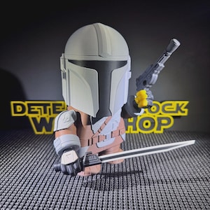 0130 The Chunkalorian – Star Wars Mandalorian Chunker Figurine | 3D Printed Collectible | Geeky Gift for Sci-Fi Fans image 1