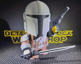 0130 The Chunkalorian – Star Wars Mandalorian Chunker Figurine | 3D Printed Collectible | Geeky Gift for Sci-Fi Fans