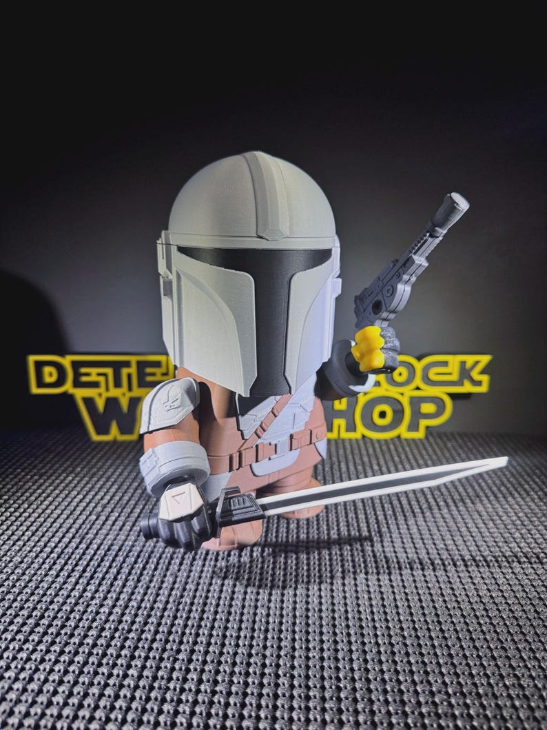 0130 The Chunkalorian – Star Wars Mandalorian Chunker Figurine | 3D Printed Collectible | Geeky Gift for Sci-Fi Fans image 1