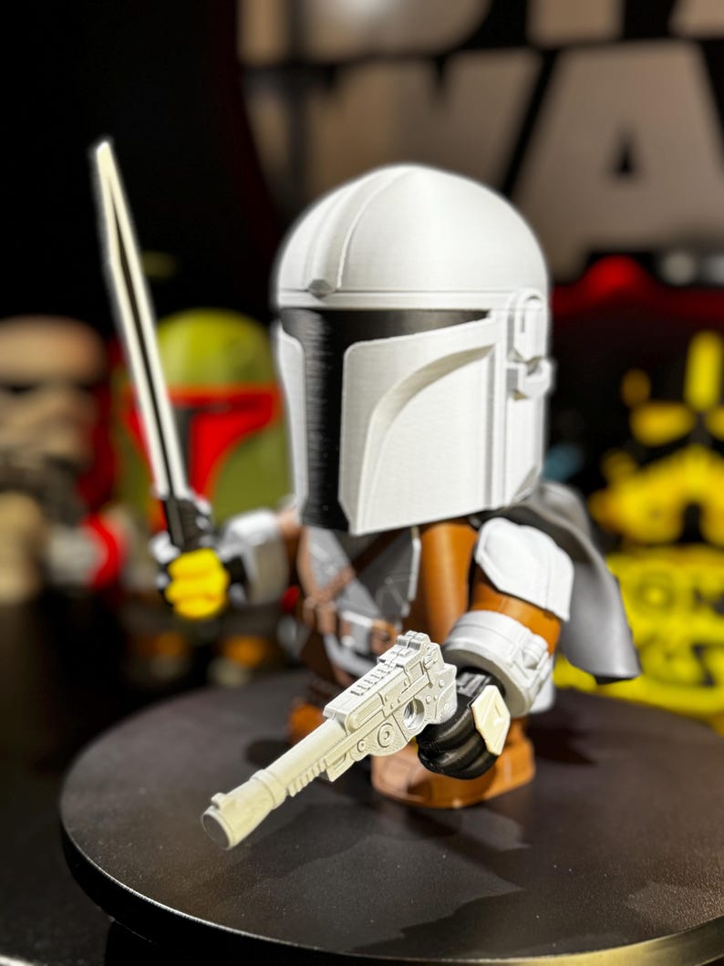 0130 The Chunkalorian – Star Wars Mandalorian Chunker Figurine | 3D Printed Collectible | Geeky Gift for Sci-Fi Fans image 3
