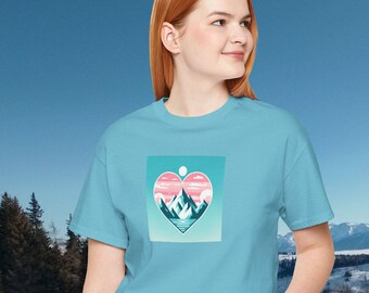 Mountain Heart Graphic Tee: Nature Lover Gift
