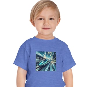Train Lover Toddler Short Sleeve Tee, Fast Train Kids T-Shirt, Railway Enthusiast Children&#39;s Shirt, Cute Locomotive Baby Top, Transportation