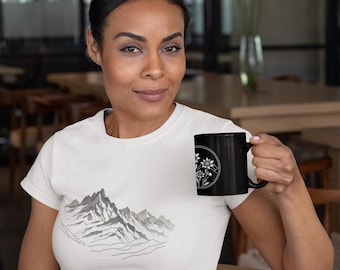 Minimalist Mountain Graphic Tee - Nature Lover Soft Shirt
