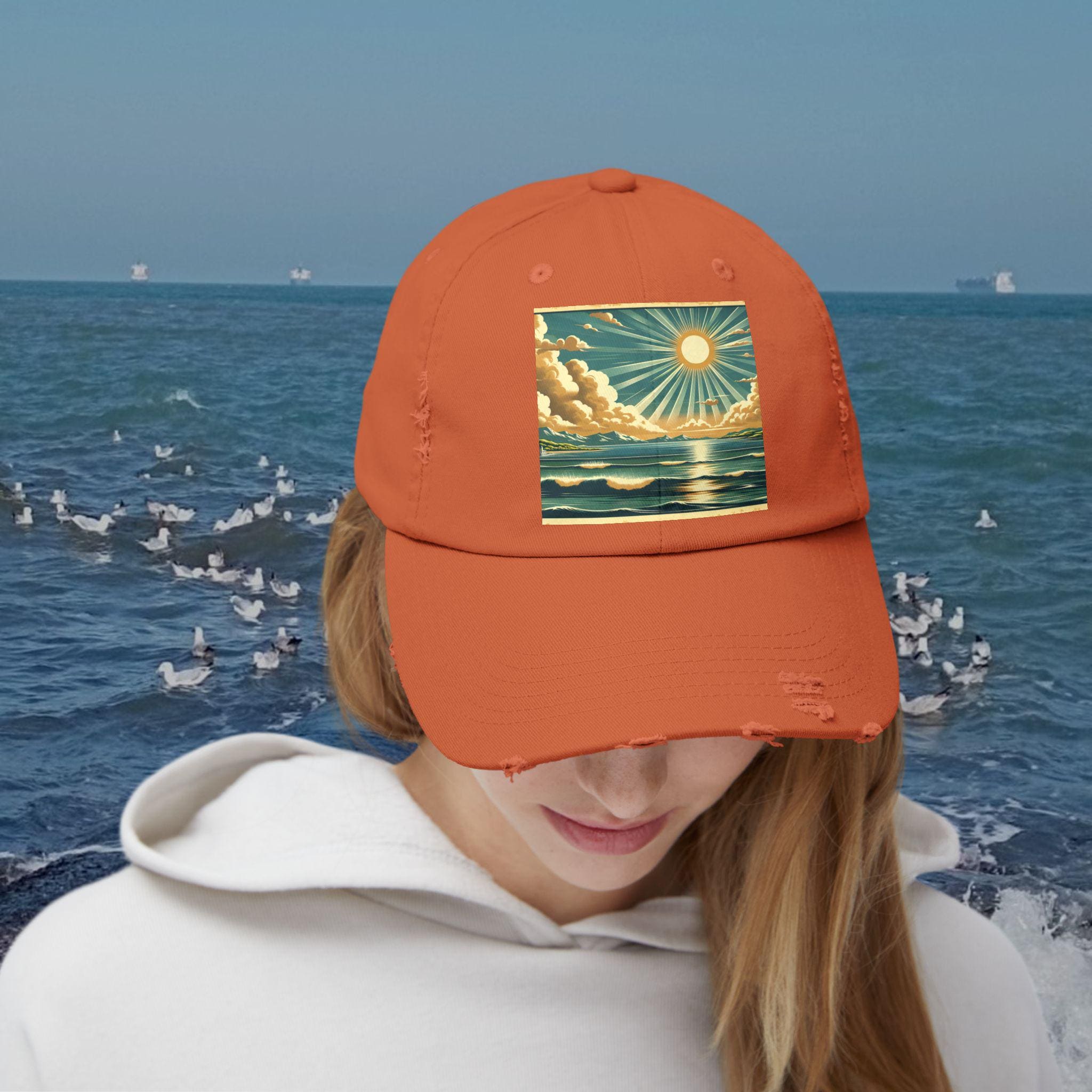 Vintage Sun Sea Sky Cap: Distressed Cotton Twill Beach Hat - Etsy