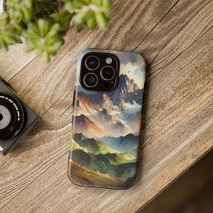 Mountain Watercolor iPhone Case: Nature Lover Gift