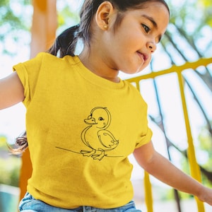Toddler T-Shirt, Adorable Duckling Print, Kids Wildlife Graphic Tee, Children&#39;s Animal Theme Shirt, Baby Bird Lover Top, Quirky Nature