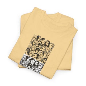 Manga Faces Graphic Tee, Anime Character Shirt, Japanese Cartoon Unisex Top, Comic Book T-Shirt, Otaku Gift Idea