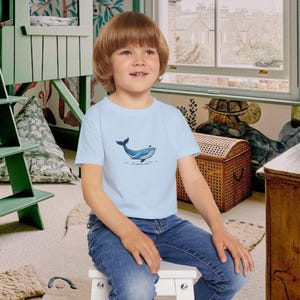 Toddler T-shirt, Blue Whale Design - Cute Kids Shirt, Ocean Animal Tee, Baby Gift, Nautical Toddler Top, Under the Sea Child Outfit