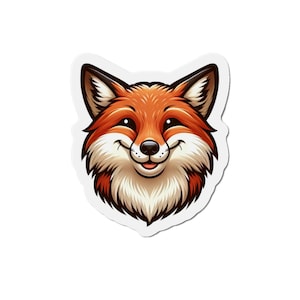 Fox Die-Cut Magnets - Cute Animal Magnet, Woodland Creature Fridge Decor, Happy Fox Kitchen Decoration, Wildlife Refrigerator Sticker,