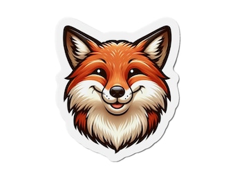Fox gestanste magneten - schattige dierenmagneet, boswezen koelkastdecor, Happy Fox keukendecoratie, sticker wildlife koelkast,