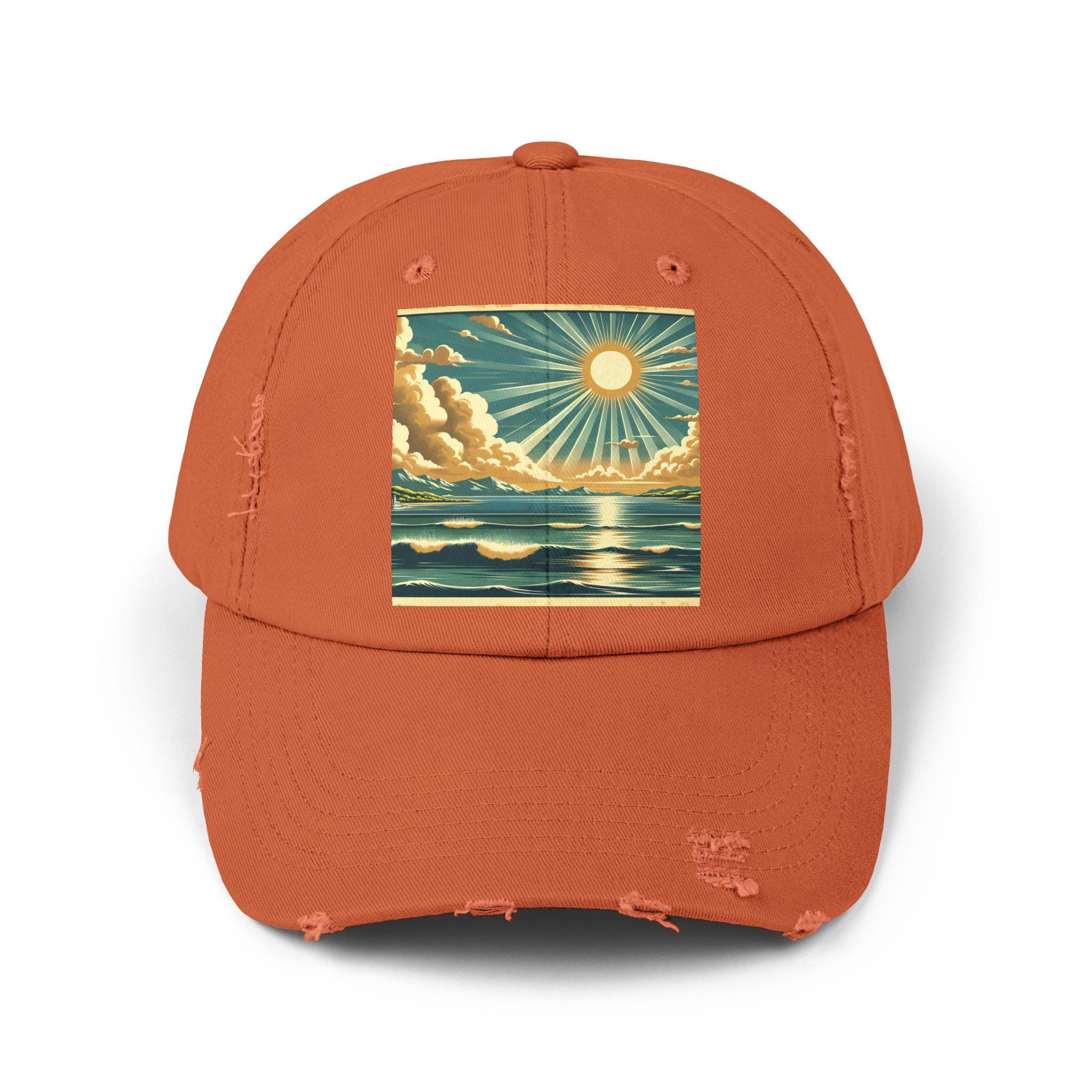Vintage Sun Sea Sky Cap: Distressed Cotton Twill Beach Hat - Etsy