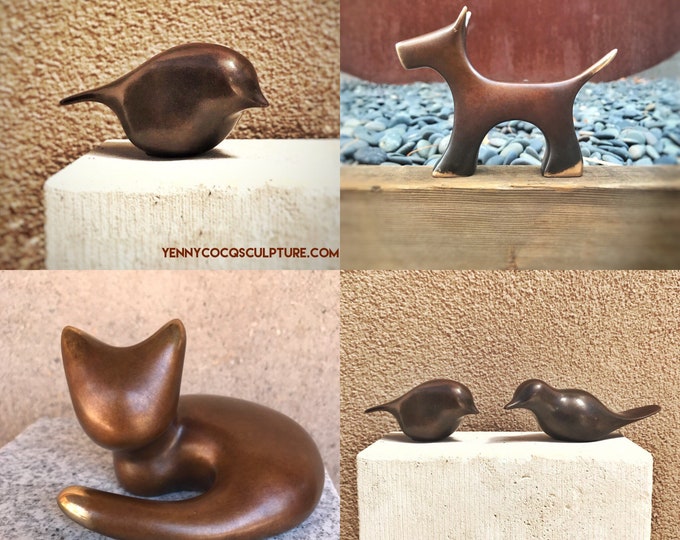Pet Sculpture | Dog Cat Bird Memorial | Pet Urn or Gravemarker | Bird Sculpture | Pet Passing