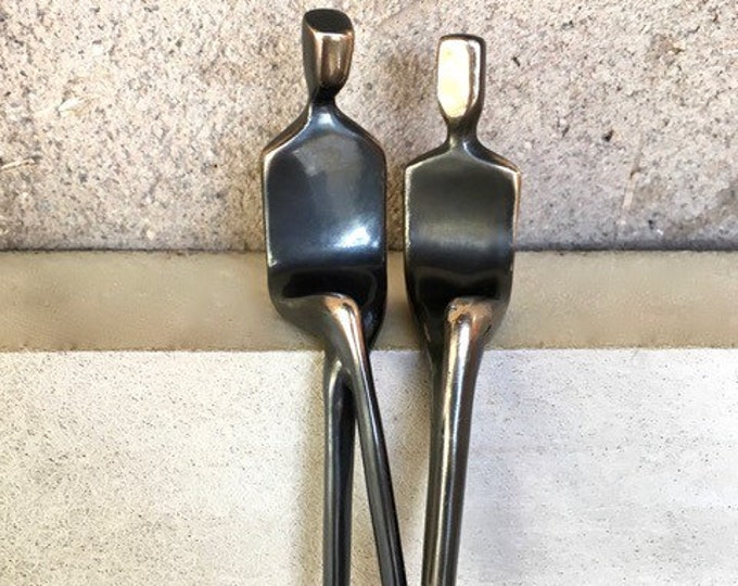 Handsome Couple: mod bronze sculpture of two men