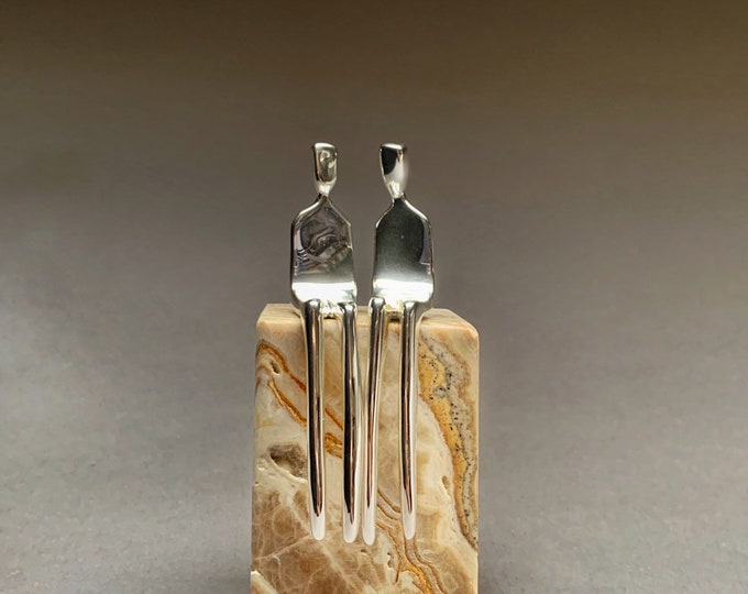 Mr. and Mr.-- Silver edition, Handsome sculpture of two men plated in non tarnish silver plate, whimsical yet elegant