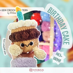 Birthday Cake Plushie Häkelanleitung - PDF Amigurumi Häkelanleitung - No Sew Häkelanleitung - Jellycat inspirierte Häkelanleitung