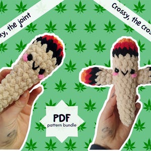 Sparky the joint and Crossy, the cross-joint Pattern Bundle | PDF pattern Bundle | Catnip Toy Pattern | Stoner Crochet Pattern | 4in1 Bundle