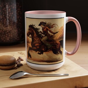 One More Question, Pilgrim Cowgirl Coffee Mug | Vintage Retro Western Cowgirl Rodeo Country Chic Coffee Mug - 15oz