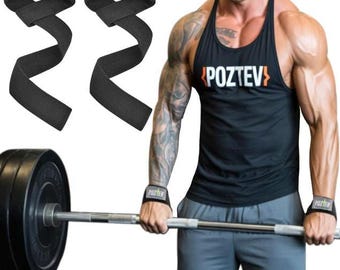 Heavy Duty Cotton Lifting Straps with Neoprene Padding for Weightlifting, Deadlifts, Pull Ups