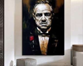The Godfather Al Pacino Classic Gangster Movie Actor Canvas Painting Wall Art Decor Home