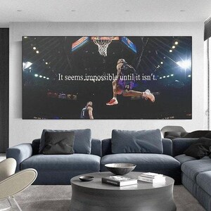 NBA - Vince Carter - Citazione impossibile, dipinto motivazionale su tela, arte murale