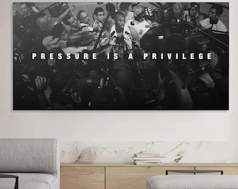 Kobe Bryant Motivational Quote Canvas Wall Art Poster Pressure Is A Privilege Office Decor Success Mindset Athlete Artwork