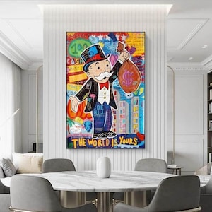 Alec Monopoly and Richie Dollars Poster Drucke Leinwand Malerei Cartoon Street Wand-Kunst Bilder Dekor