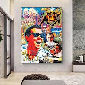 The Wolf of Wall Street Classic Graffiti Art Movie Poster Prints Modern Home Decor Canvas Painting Living Room Decor