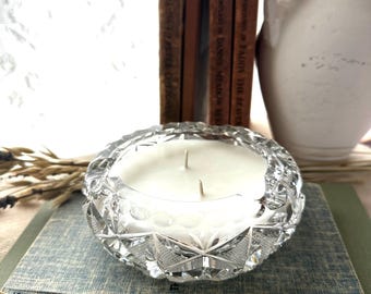 Vela de cristal vintage reciclada