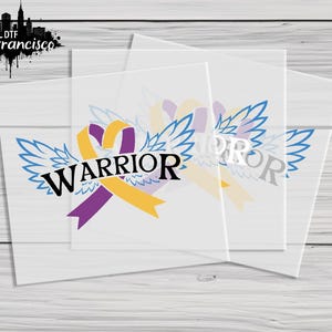 Warrior Bladder Cancer Wings Awareness Gifts Ready For Press, Bladder Cancer Heartbeat Yellow Blue Purple, Gifts For Bladder Cancer Survivor