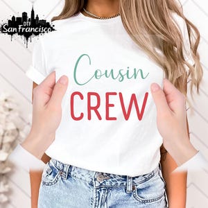 Cousin Crew Transfer Abziehbilder, Bester Cousin Geschenk Aufkleber für Shirts, Weihnachts Cousin Passendes Aufbügeln Transfers, Familie Cousin Geschenk Aufbügler