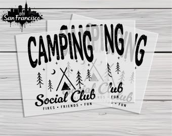 Camping Social Club Fires Friends Fun Dtf Heat Transfers, Fires Friends Fun Camping Crew, Camp Squad Ready For Press Best Friends Camper Dtf