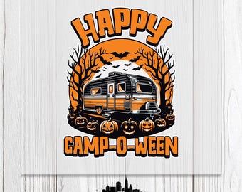 Halloween Camp Dtf Transfer Happy Camp-o- Ween Iron On Decal, Haunted Camper Ready For Transfer, Halloween Rv Heat Transfer, Spooky Camp