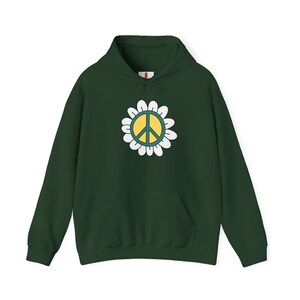 Peace Zeichen in weißer Blume Hoodie