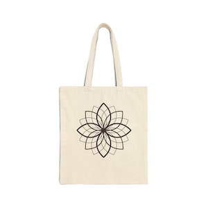 Lotus Flower of Life Cotton Tote Bag