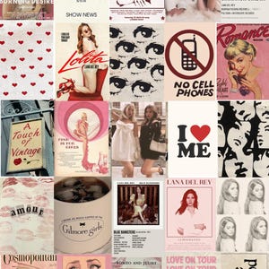 25/40 affiches de coquettes | IMPRESSIONS PHYSIQUES| 4x6''| Coquette rose| Fille du centre-ville| Déco Chambre Coquette| millésime| Filles Gilmore