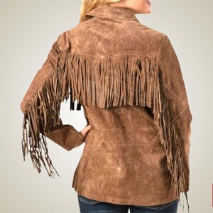 Western Jacket, Suede Jacket, Fringe Jacket, Leather Jacket, Women Jacket, Cowgirl Jacket, Vintage Jacket, Brown Jacket, Boho Jacket, Retro Jacket, Handmade Jacket, Women's Outerwear, Women's Fashion