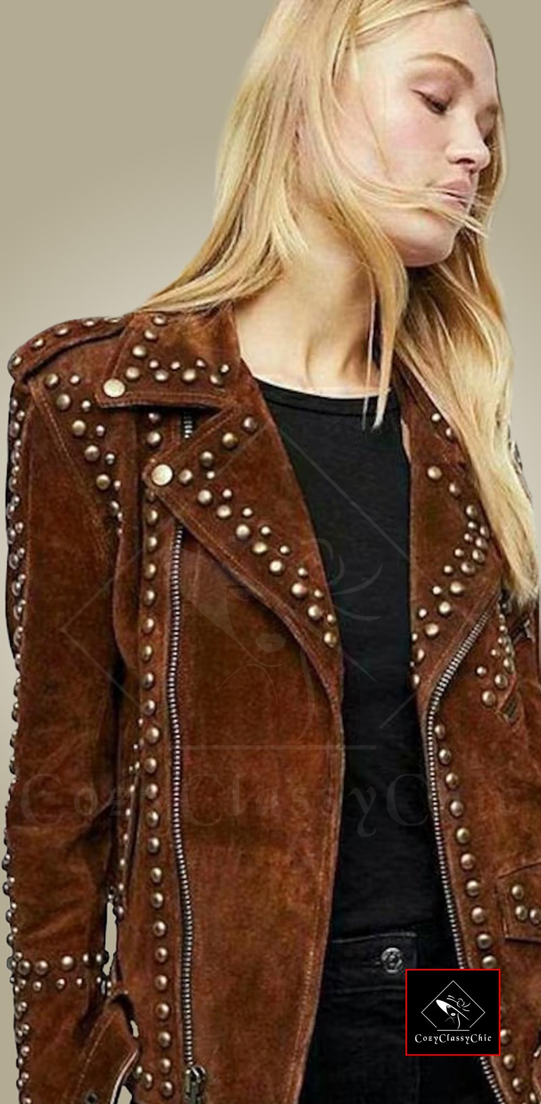 Studded Suede Jacket - Etsy