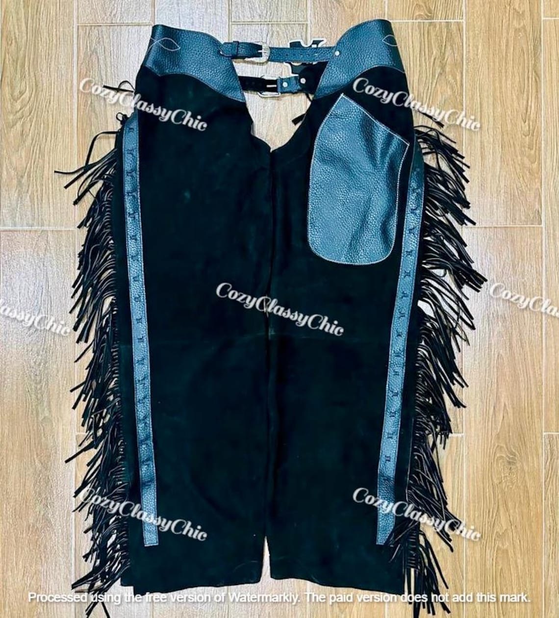 Suede Western Leather Chaps: Black Fringe Riding Pants, Festival ...