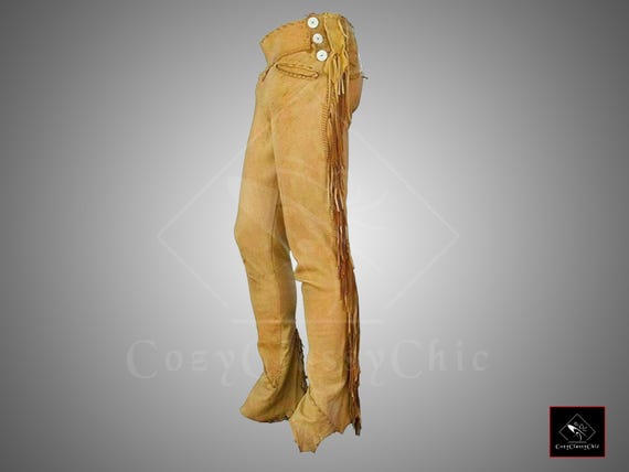 Buckskin Suede Western Pants: Native American Style Leather Trousers