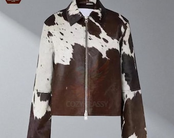 Hair-On Cowhide Leather Jacket: Western Fashion Statement