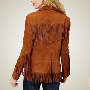 Western Jacket, Suede Jacket, Fringe Jacket, Leather Jacket, Women Jacket, Cowgirl Jacket, Vintage Jacket, Brown Jacket, Boho Jacket, Retro Jacket, Handmade Jacket, Women's Outerwear, Women's Fashion