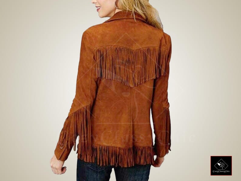 Western Jacket, Suede Jacket, Fringe Jacket, Leather Jacket, Women Jacket, Cowgirl Jacket, Vintage Jacket, Brown Jacket, Boho Jacket, Retro Jacket, Handmade Jacket, Women's Outerwear, Women's Fashion