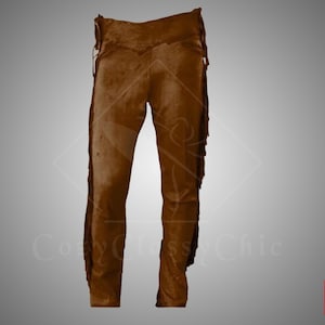 Christmas Gift
Native Apparel
Buckskin Pant
Hippy Pant
Cowboy Suede Pant
Western Native Pant
1980s
1990s
Dry Clean Only
Party Cocktail
Fringe
Cowboy
handmade pant