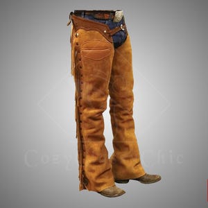 Mens 100% Real Suede Leather Western Cowboy Chap Fringes, Suede Leather Pant, Suede Leather Chap, Riding Chaps, Mens Leather Chap, Chaps