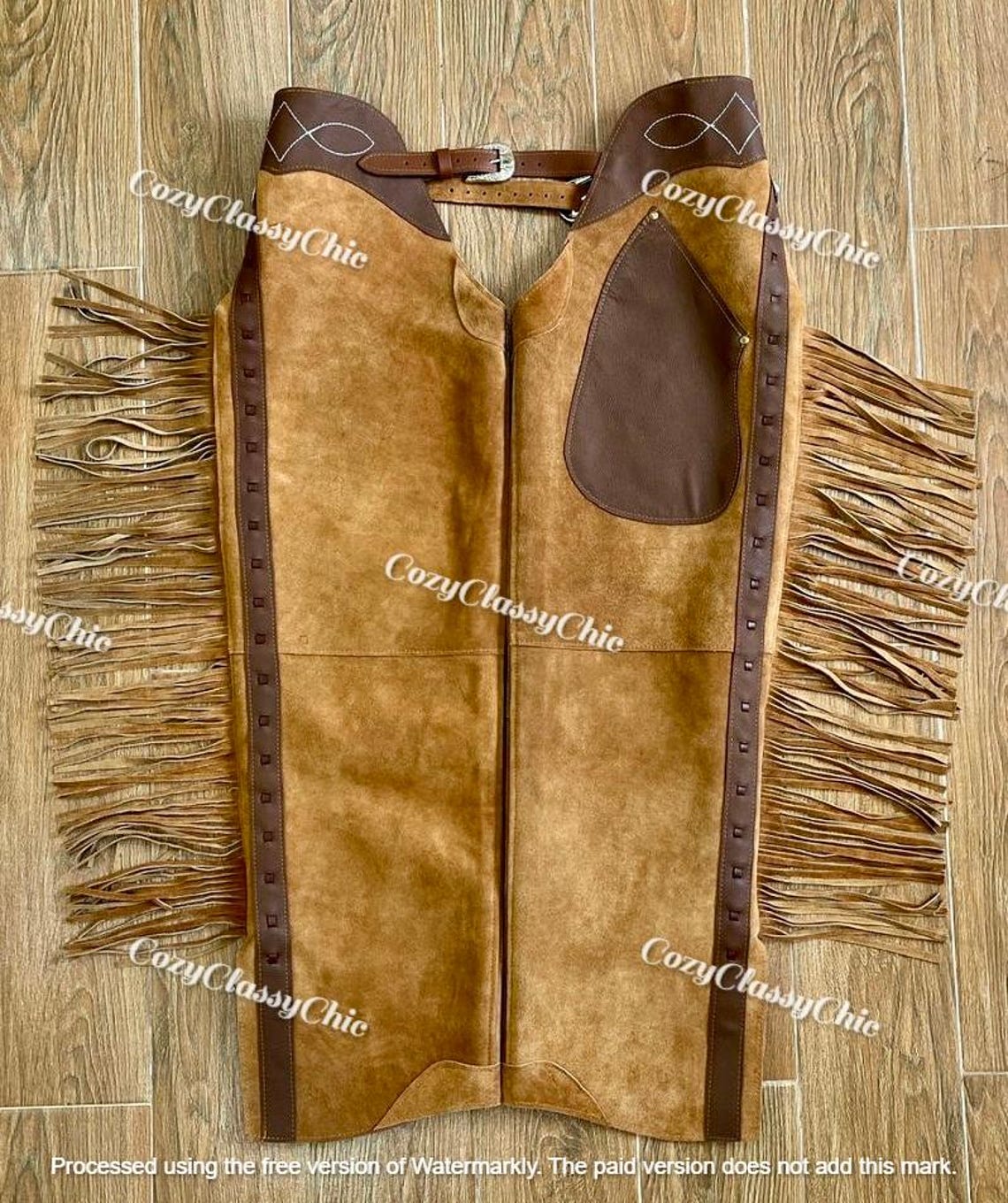 Suede Western Leather Chaps: Black Fringe Riding Pants, Festival ...