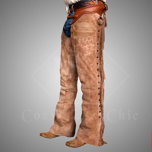 Handgemaakte suède cowboychaps: westernpaardrijkleding
